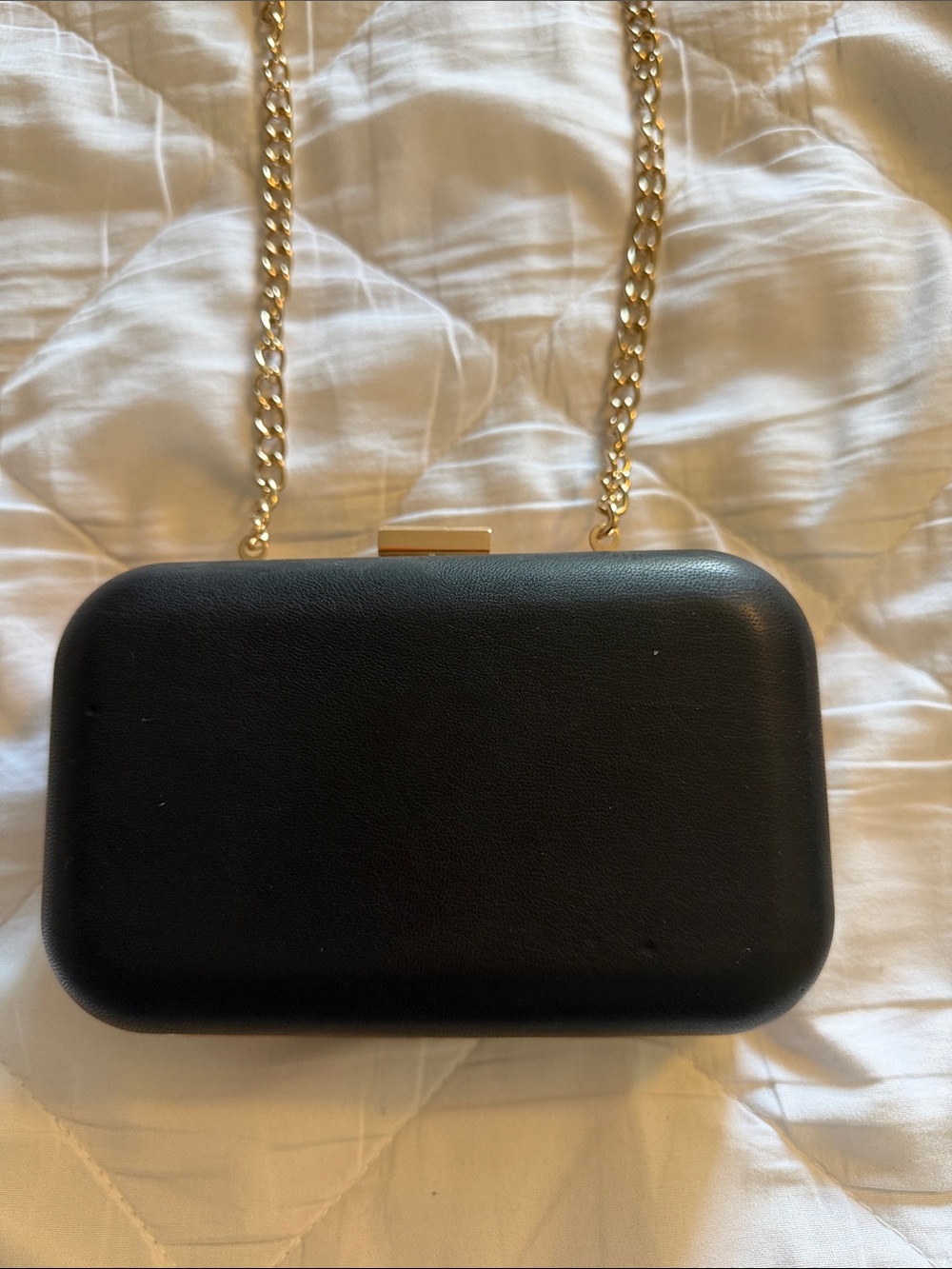a new day Black Clutch with Gold Chain Strap